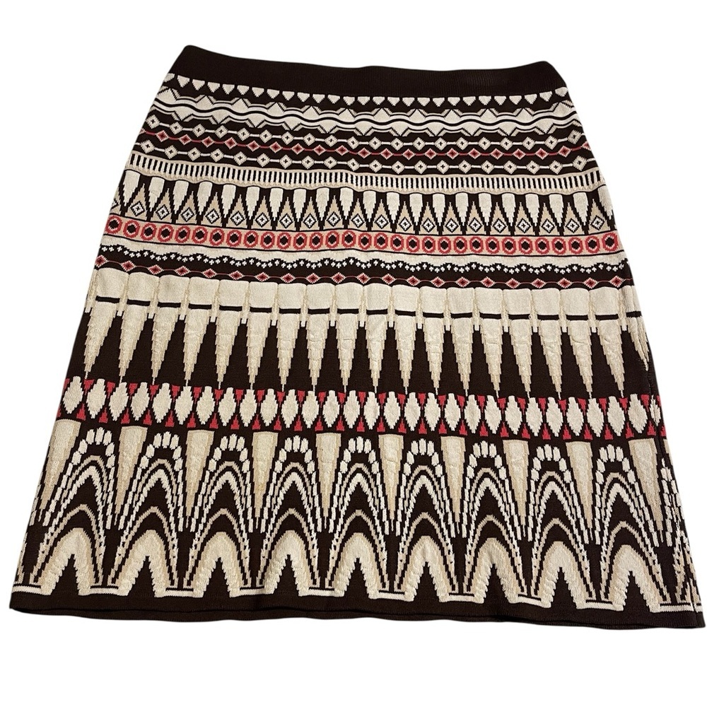 ETCETERA CARLISLE GEOMETRIC PRINT TEXTURED SKIRT SZ SM